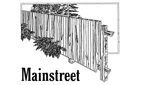 Mainstreet wooden fence